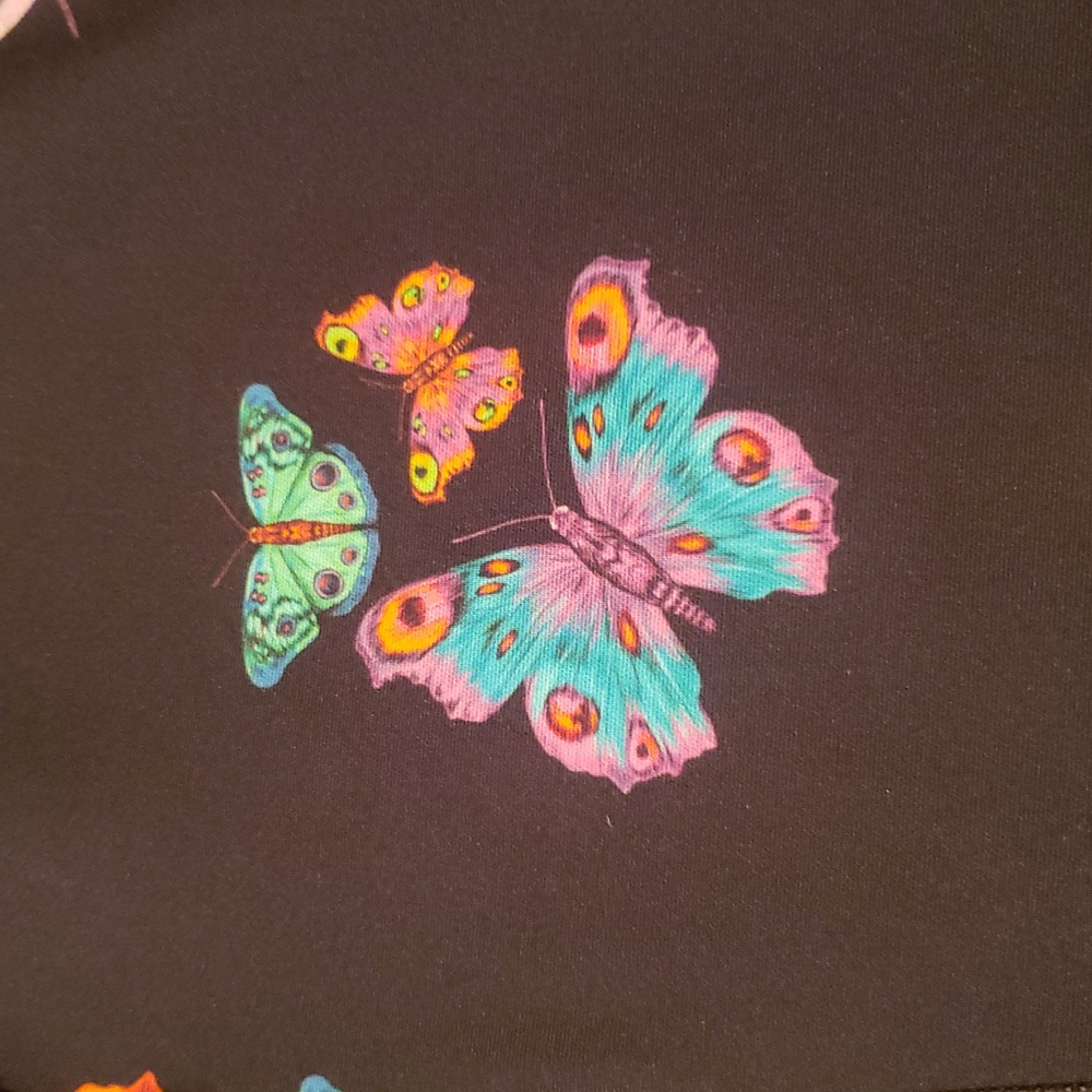 Terez Women's Neon Butterflies Duo Knit 7/8 Leggings - Picture 4 of 8